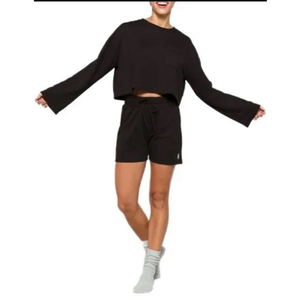 Free People Movement Sunny Set Black 2 Piece‎ Set Top And Shorts NWT